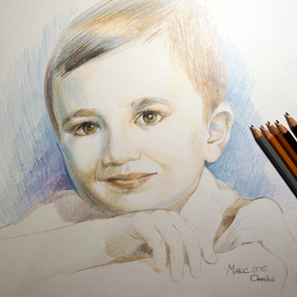 портрет цветными карандашами