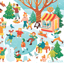 Виммельбух зима