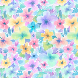 Акварельный цветочный паттерн