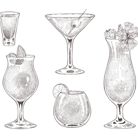 Бокалы в графике