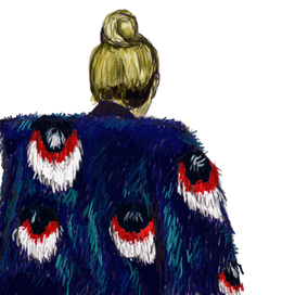 Девушка в синей шубе