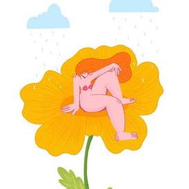 Девочка на цветочке 