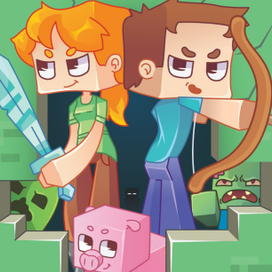 Minecraft для пригласительных и открыток