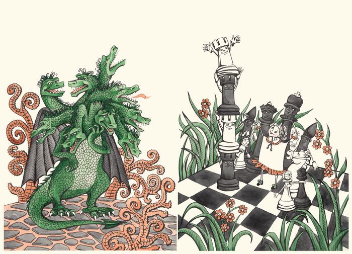 Иллюстрации к книге о шахматах.