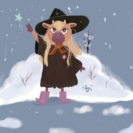 christmas illustration of a lady in a suit