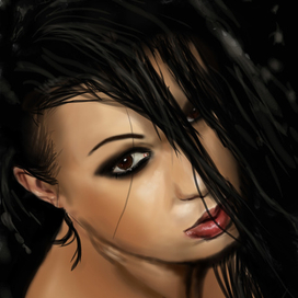 Живописный портрет цифровой, портретное фото девушки