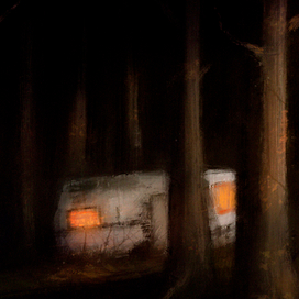 trailer in the forest