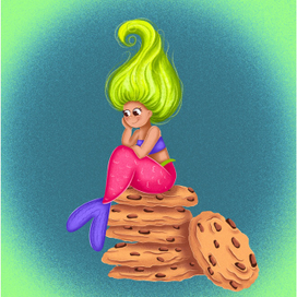 Русалочка с печеньем
