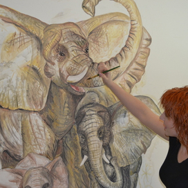 семья слонов!