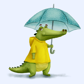 Крокодил под зонтом