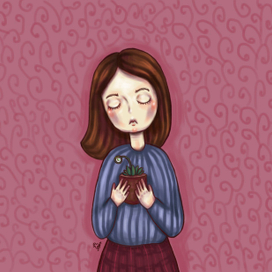 Дувушка с суккулентом