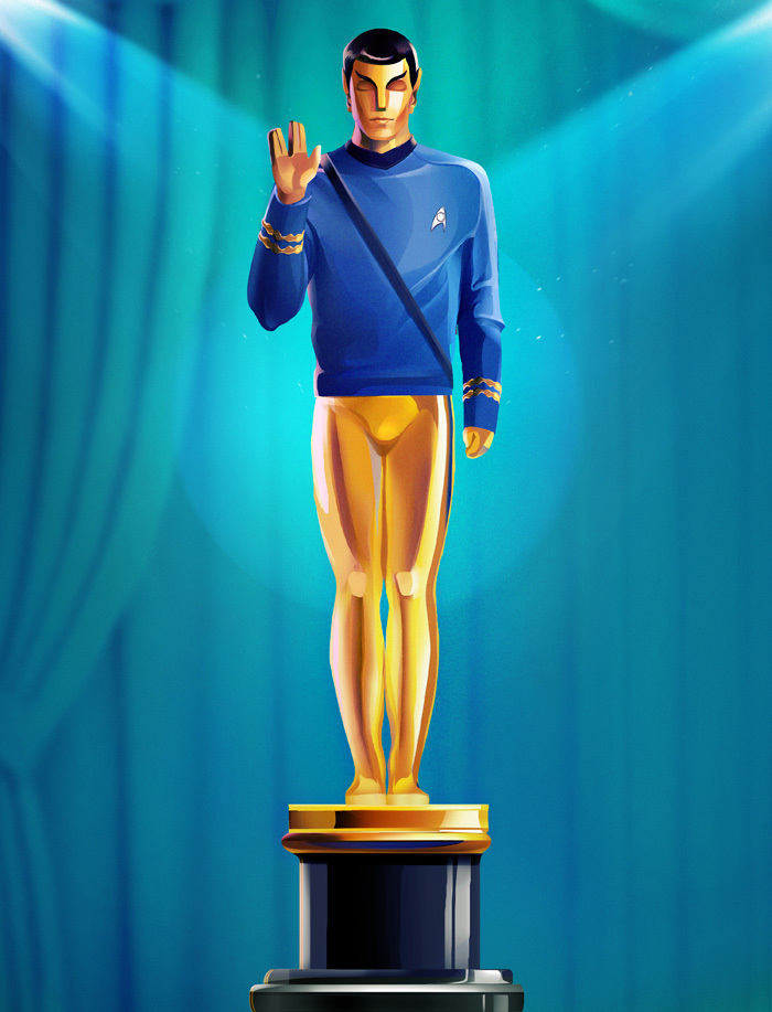 Герой, стилизованный под оскар для проекта unshared.tv