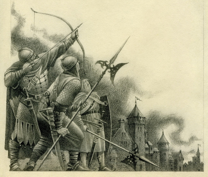 ДЖОН РОНАЛЬД РУЭЛ ТОЛКИН "ХОББИТ" ИЛЛЮСТРАЦИЯ.