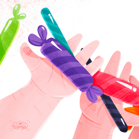 Сочная иллюстрация детских ручек для книги