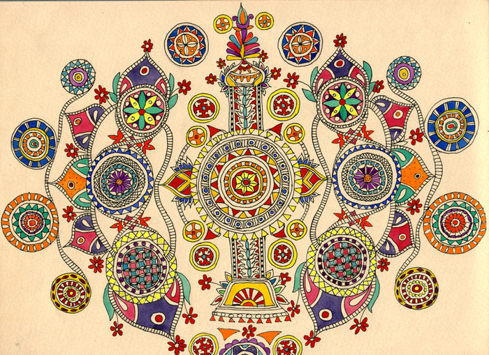 ручная графика для индийской сказки