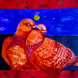 Открытка. Голубки