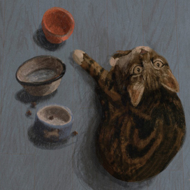 Я так проголодался, потому что всё съел, а в тарелке пусто