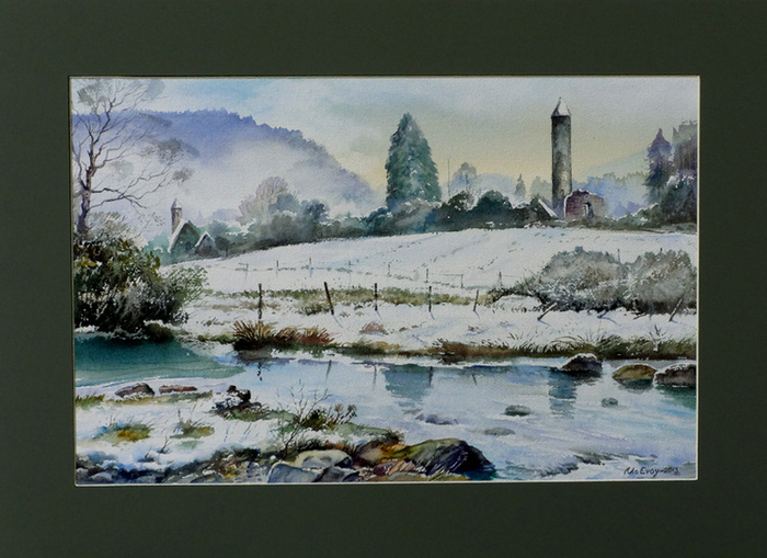 Зимний пейзаж в местечке Glendolough,Ирландия.