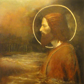 Безмятежность (картон, акрил) в процессе