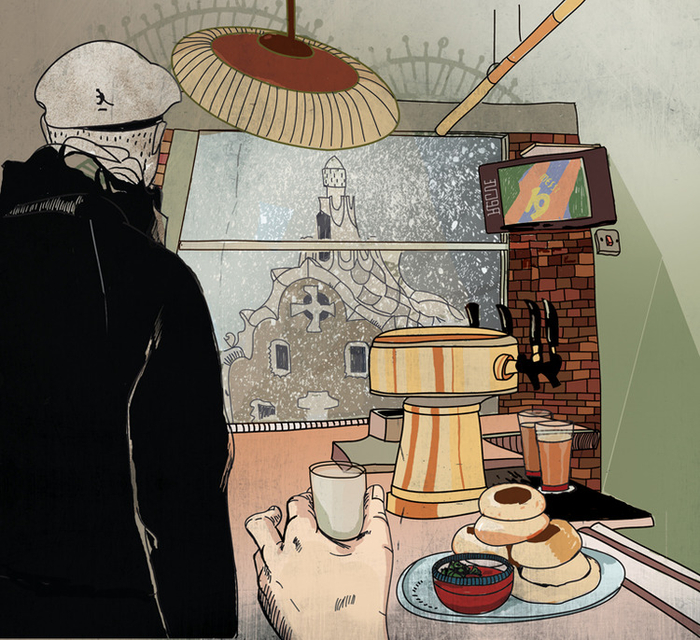 Иллюстрация для журнала "Сноб" в рубрику "Барселона"