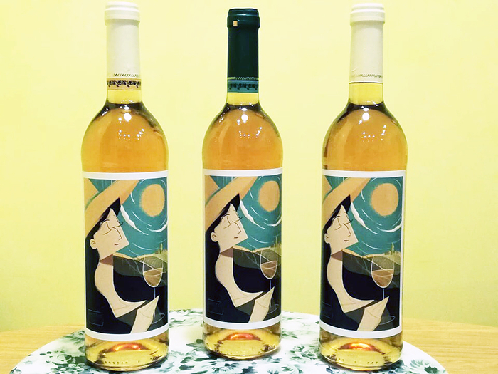 Иллюстрация на этикетку для вина.реализация 