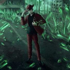 Мужчина в красном костюме