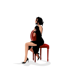 женщина в чёрном