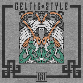 Зооморфный узор в кельтском стиле.