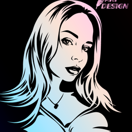 Векторный эскиз портрет для флип флопа