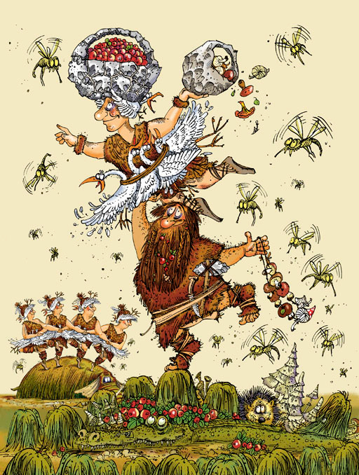 Иллюстрация к книге А. Усачёва «Первобытная история», издательство «Азбука», 2015 г.