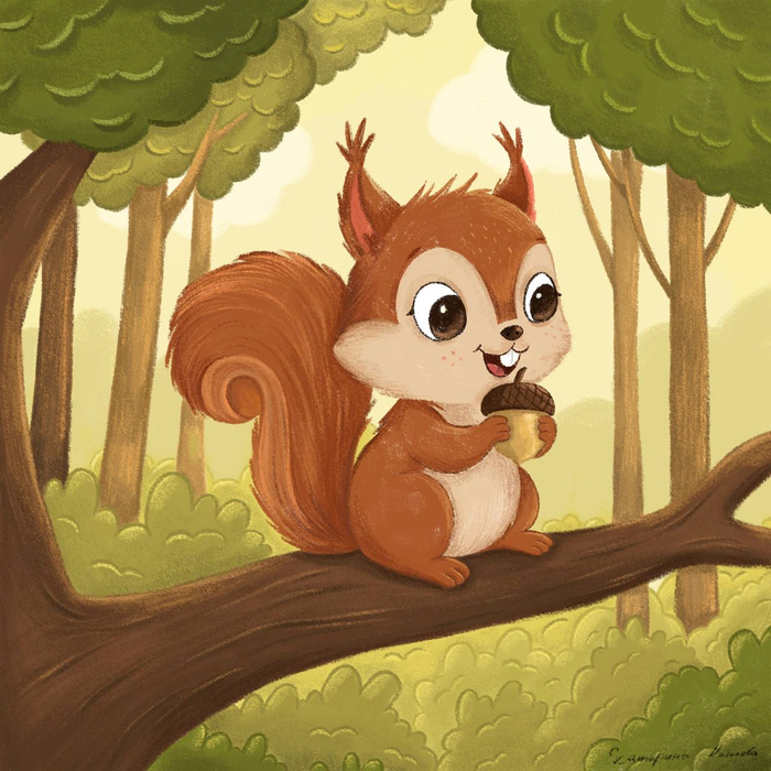 Белочка с желудем