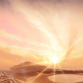 Марс, вид на гору Олимп 