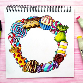 Конфетный венок