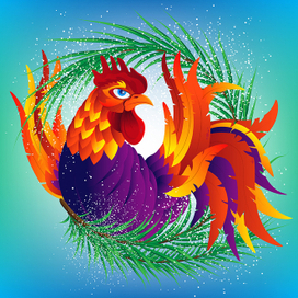 Разноцветный петух