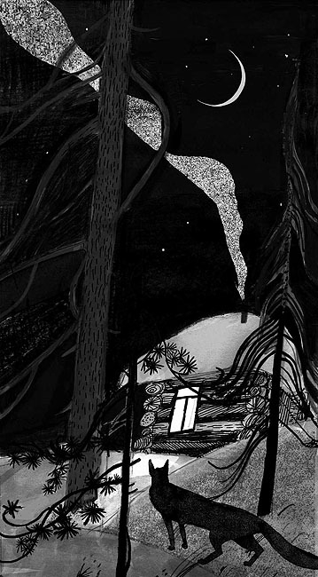 Луна. Иллюстрации к сборнику стихов о тайге. 