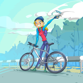 Велосипедистка