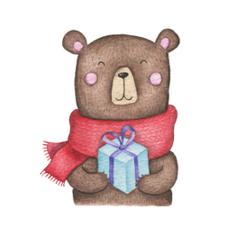 Медведь с подарком
