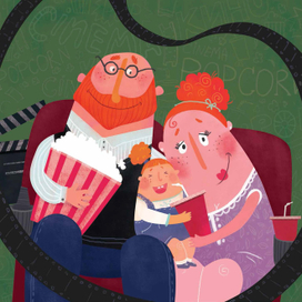 серия иллюстрация для сети кинотеатров "Монитор"