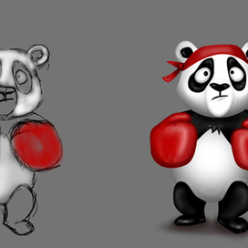 Панда боксёр иллюстрация для сайта