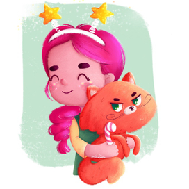 Котик +карамель+блестки