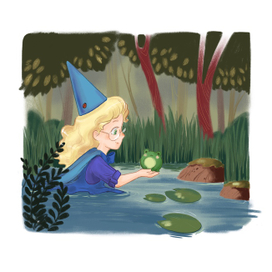 девочка слягушкой