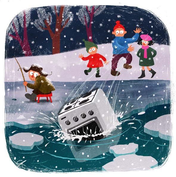 А зимой мы будет топить печку...