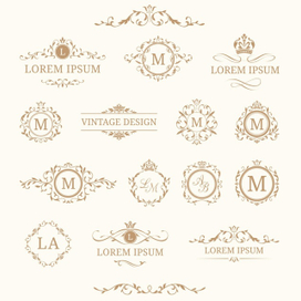Подборка монограмм в винтажном стиле