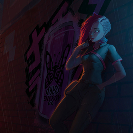 Девушка на фоне взрыва