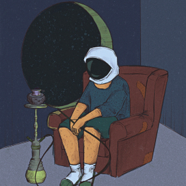 Hookah in moon