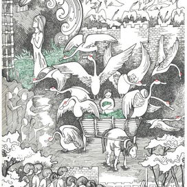 Иллюстрации к сказке Г. Х. Андерсена "Дикие лебеди"