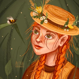 Девочка Энн с пчелой