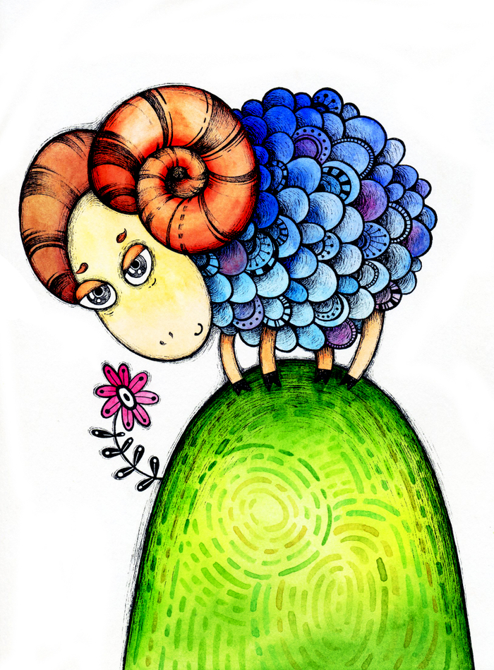 Барашек на лужайке