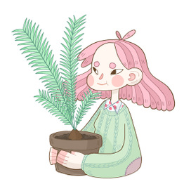 Девочка с розовыми волосами