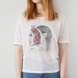 Принт на футболку "Цветочная"